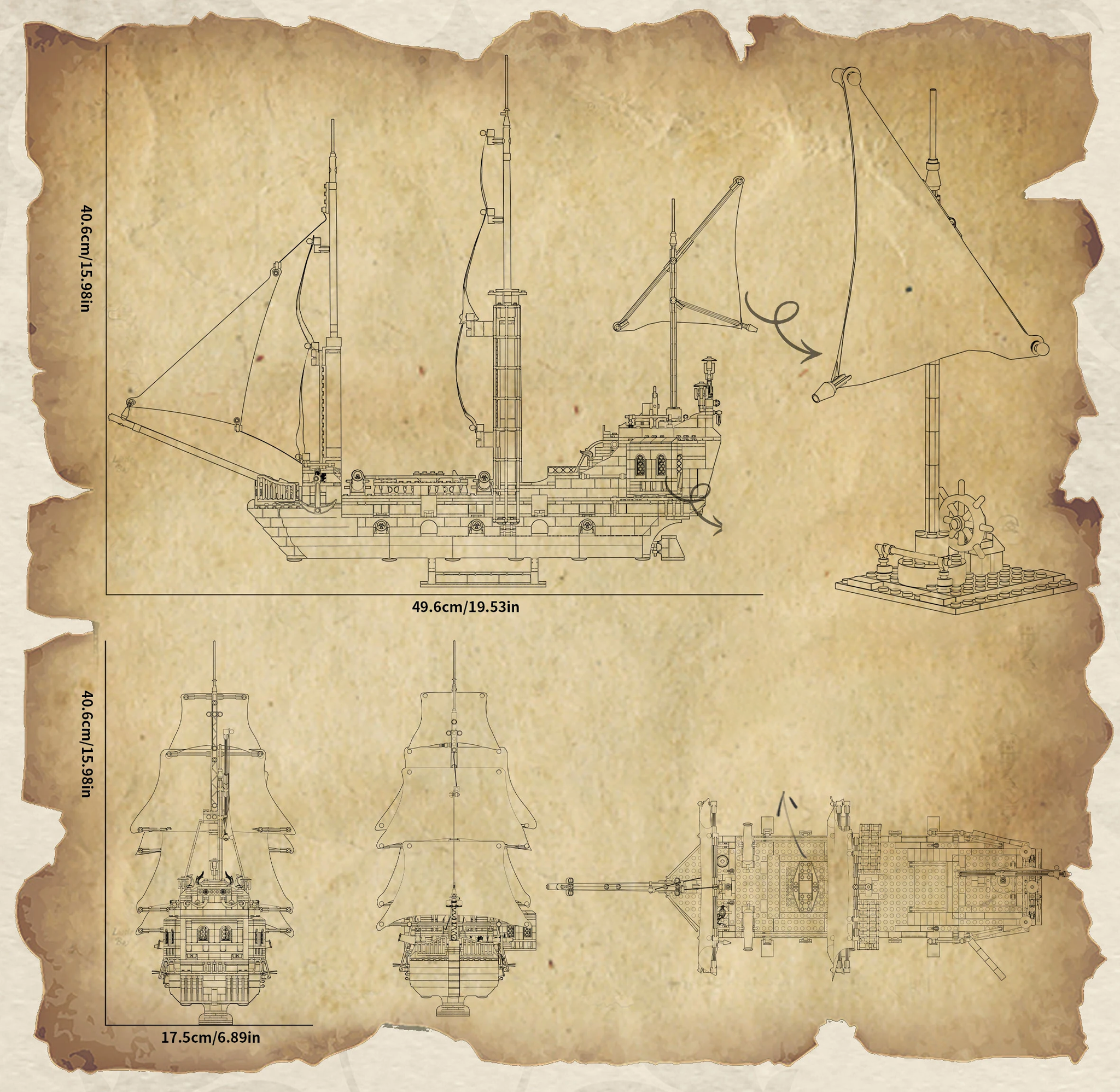 BLACK PEARL PIRATE SHIP | 1424 pieces